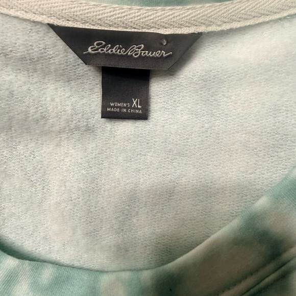WOMEMS EDDIE BAUER GREEN VISTA CURVED HEM TOP  sz XL - Picture 2 of 4